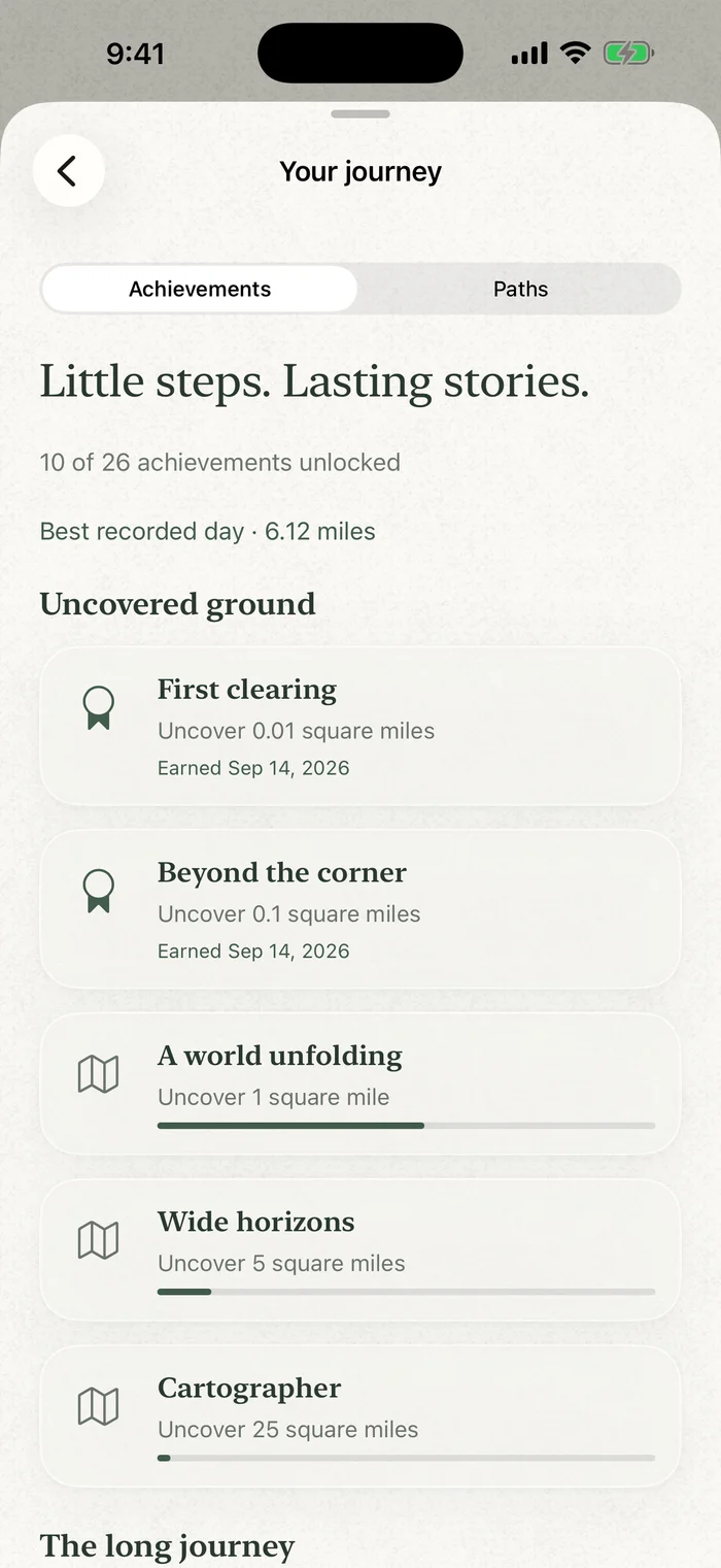 Exploration achievements and a best recorded day of 6.12 miles